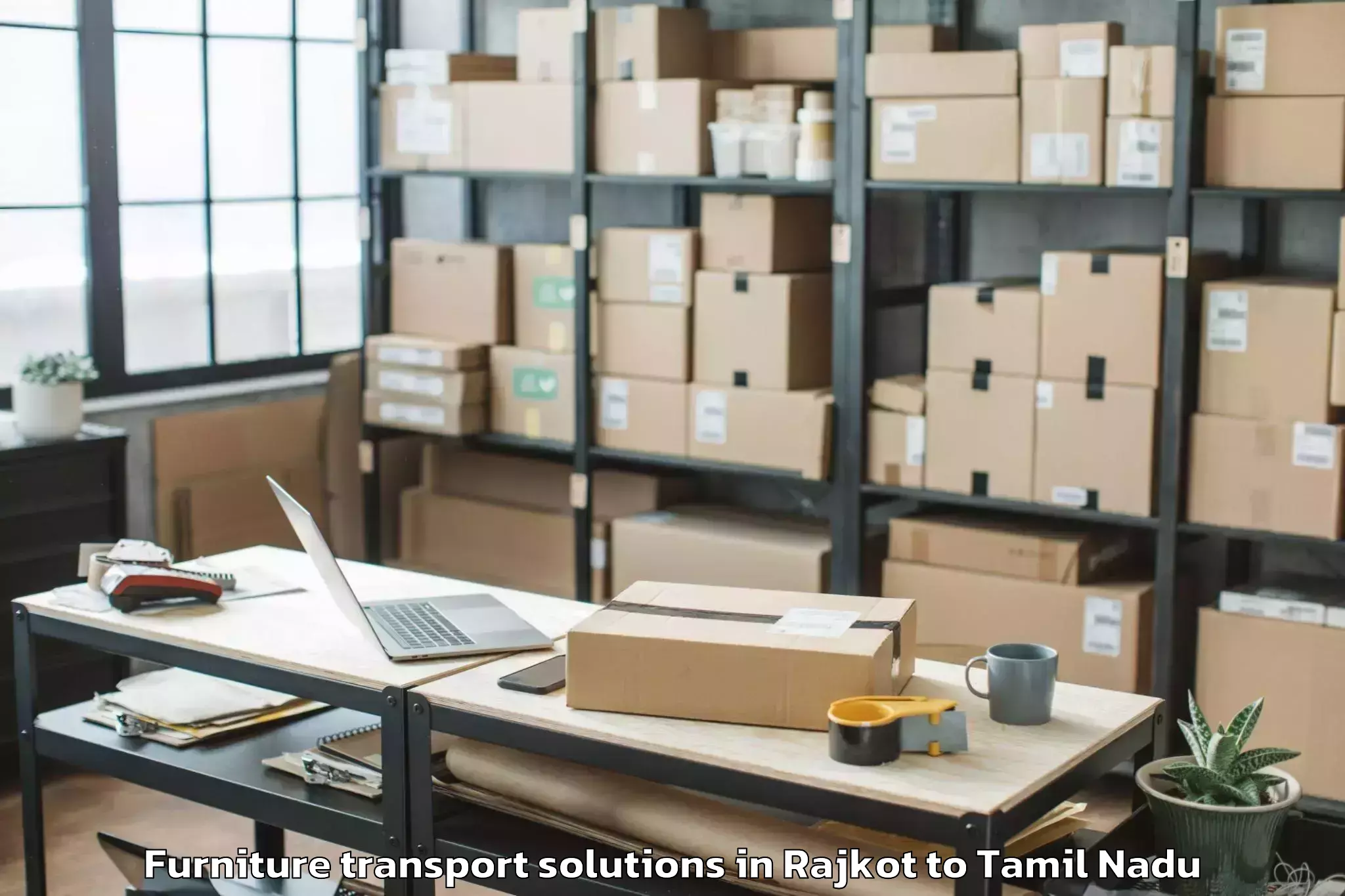 Trusted Rajkot to Edappadi Furniture Transport Solutions